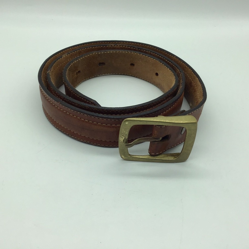 Vintage Leegin Womens Belt Size‎ 34 Brass Buckle